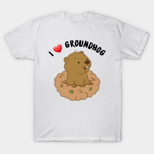 I love groundhog T-Shirt